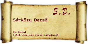 Sárközy Dezső névjegykártya